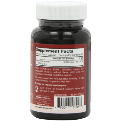 Jarrow Formulas Methylcobalamin (Methyl B12) 5000mcg 60 Lozenges